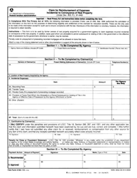 Document preview: FAA Form 5100-119 Claim for Reimbursement of Expenses Incidential to Conveyance of Real Property