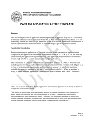 Document preview: Attachment 1 Part 450 Application Letter Template - Draft