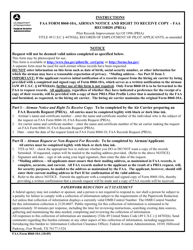 FAA Form 8060-10A Airman Notice and Right to Receive Copy - FAA Records (Pria)