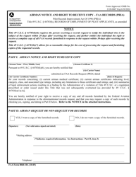 FAA Form 8060-10A Airman Notice and Right to Receive Copy - FAA Records (Pria), Page 2