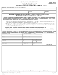 FEMA Form 206-FY-21-122 Residential Basement Floodproofing Certificate, Page 3