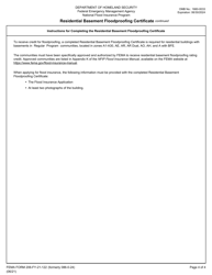 FEMA Form 206-FY-21-122 Residential Basement Floodproofing Certificate, Page 4
