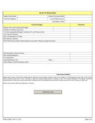 FEMA Form 116-0-2 Mission Assignment Reimbursement Request Transmittal Form, Page 2