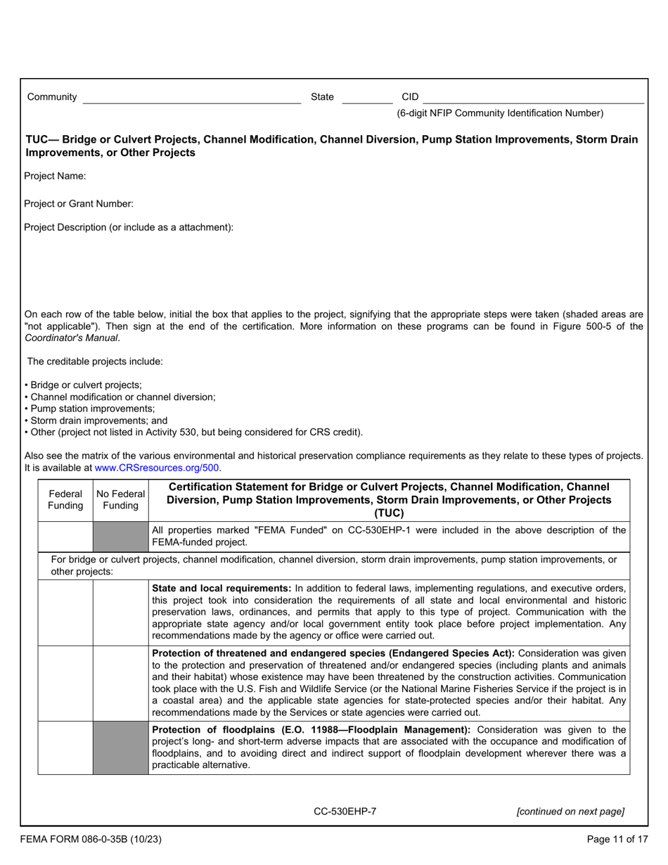 Fema Form 086 0 35b Fill Out Sign Online And Download Fillable Pdf Templateroller 4422