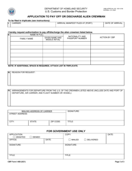 CBP Form I-408 Application to Pay off or Discharge Alien Crewman, Page 3