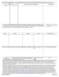 CBP Form 3078 Application for Identification Card, Page 2