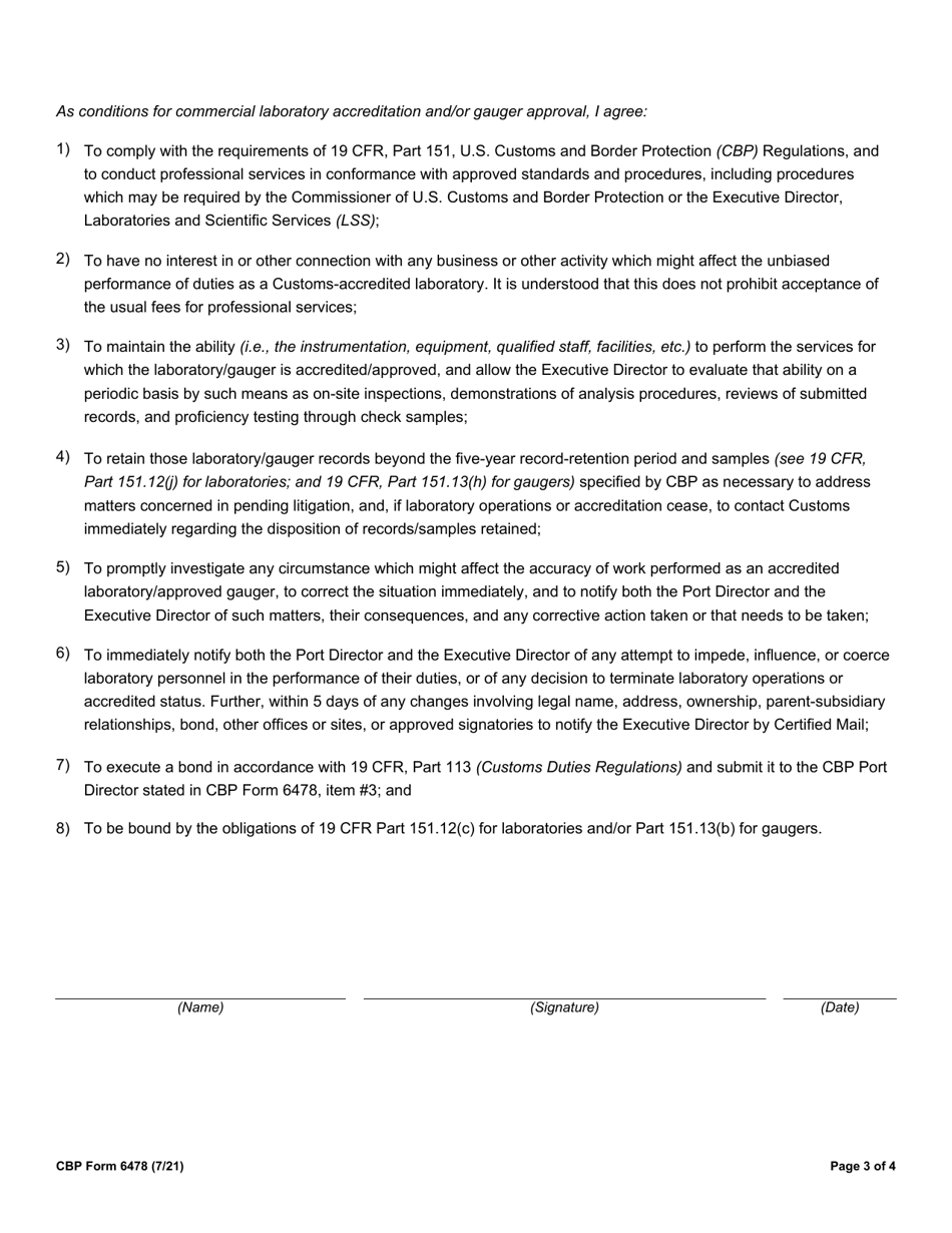 CBP Form 6478 Application for CBP Approved Gaugers and Accredited Laboratories, Page 3