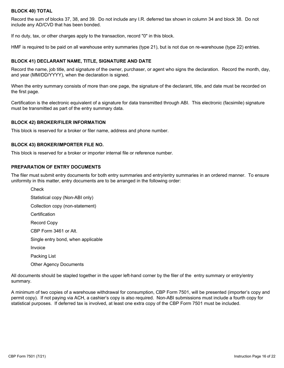 CBP Form 7501 Entry Summary, Page 19