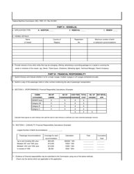 Form FMC-131 Application for Certificate of Financial Responsibility, Page 2