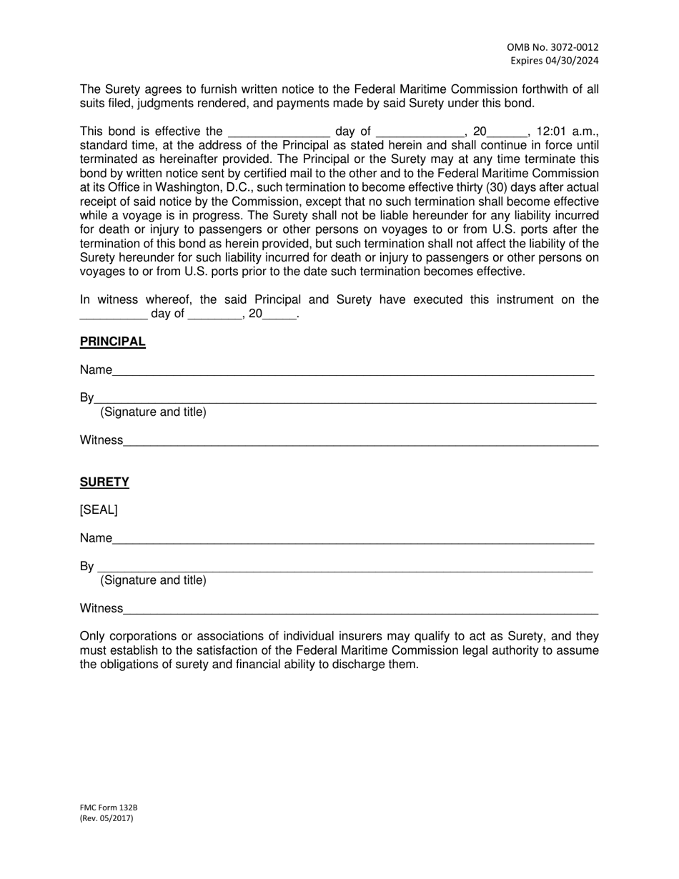 Form FMC-132B - Fill Out, Sign Online and Download Printable PDF ...