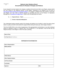 Document preview: Form NLRB-4702 Annual Notice for Receipt of Charges and Petitions