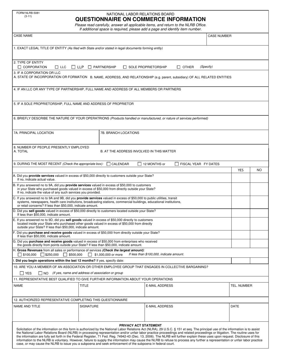 Form NLRB-505 Statement of Position, Page 3