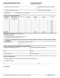 Document preview: Form HUD-718 Funds Commitment Form