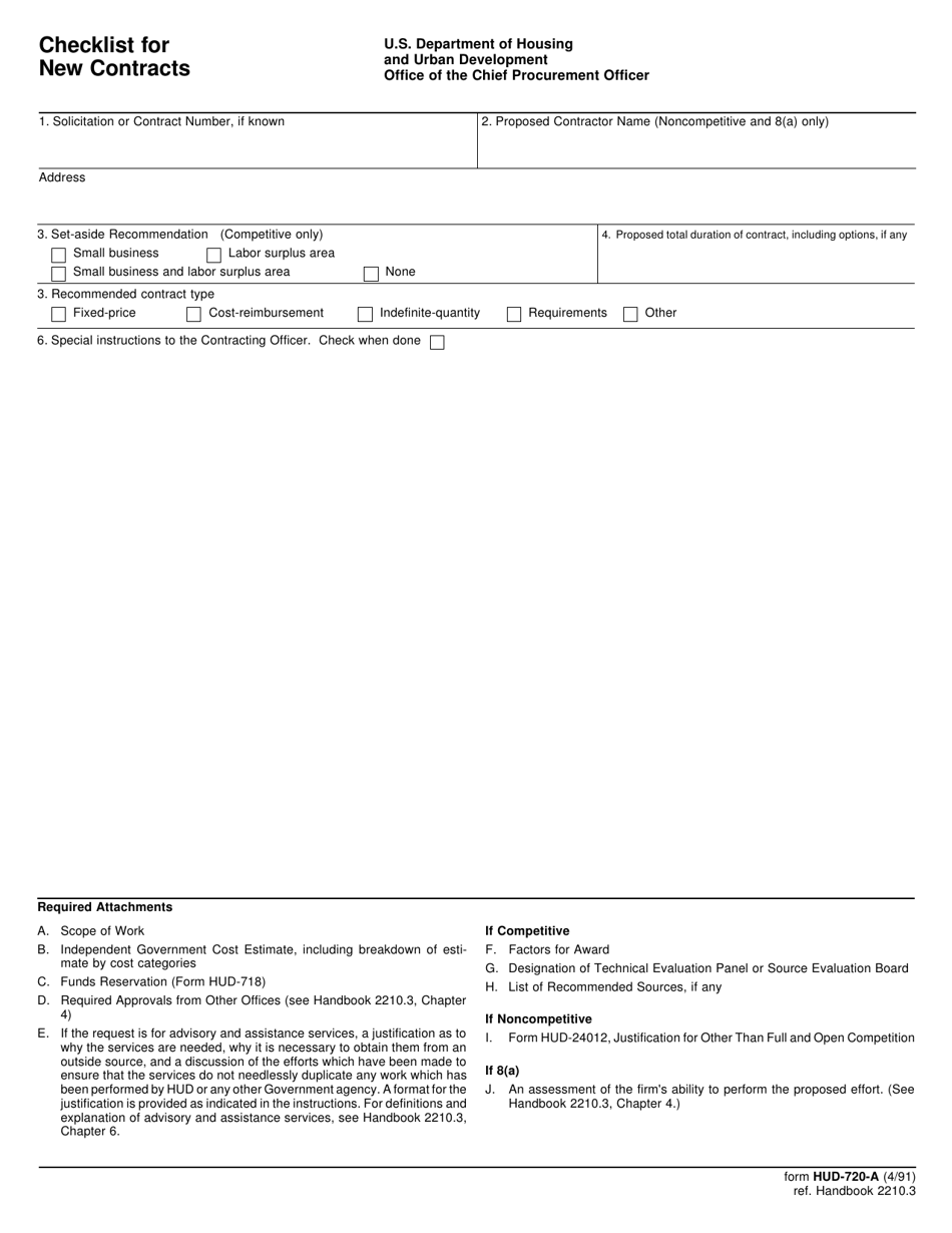 Form HUD-720-A - Fill Out, Sign Online and Download Fillable PDF ...