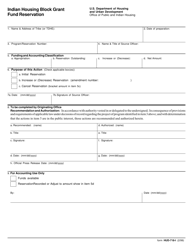 Document preview: Form HUD-718-I Indian Housing Block Grant Fund Reservation