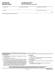 Document preview: Form HUD-720-B Checklist for New Task Order