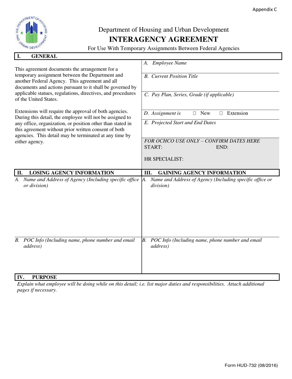 Form HUD-732 Appendix C Interagency Agreement, Page 1