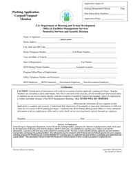 Document preview: Form HUD-76B Parking Application Carpool/Vanpool Member