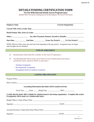 Document preview: Form HUD-733 Appendix B Details Funding Certification Form