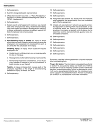 Form HUD-795 Supervisor&#039;s Report of Occupational Injury, Illness, Accident or Fire, Page 2