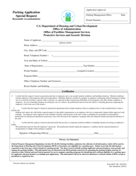 Document preview: Form HUD-76E Parking Application Special Request