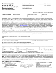 Document preview: Formulario HUD-40056 Reclamo Por Pago Fijo En Lugar Del Pago Por Gastos Reales Y No Residenciales Por Mudanza Y Afines (Spanish)