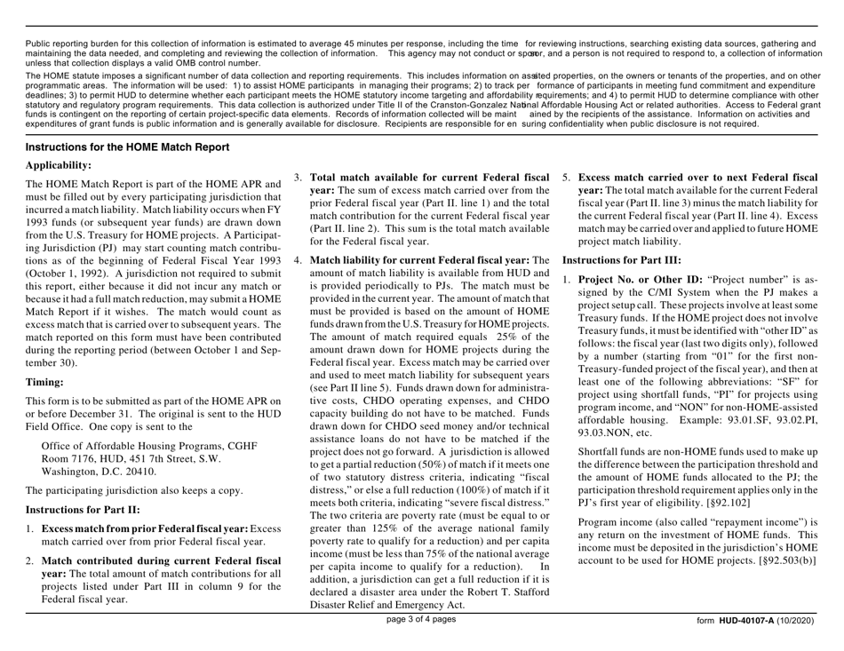 Form HUD-40107-A Home Match Report, Page 3