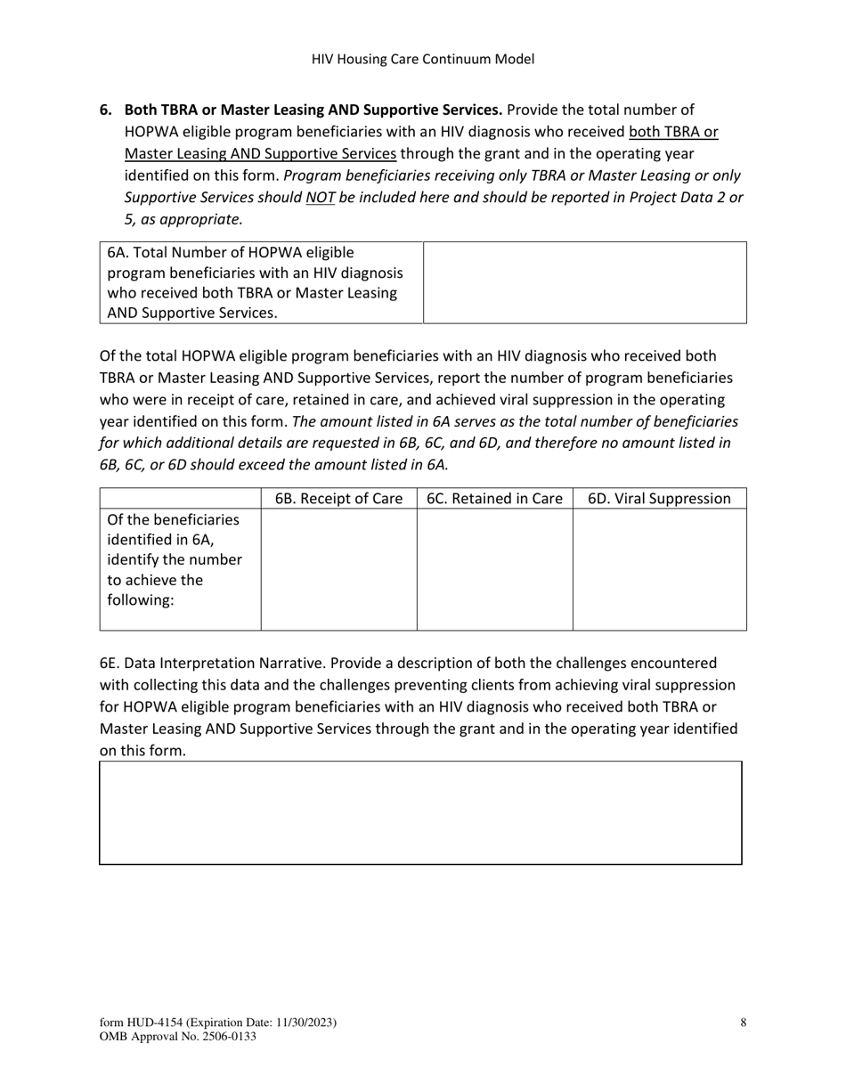 Form HUD-4154 HIV Housing Care Continuum Model, Page 8