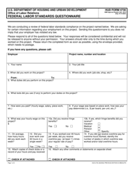 Form HUD-4730 Federal Labor Standards Questionnaire