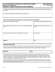 Form HUD-4730 Federal Labor Standards Questionnaire, Page 2