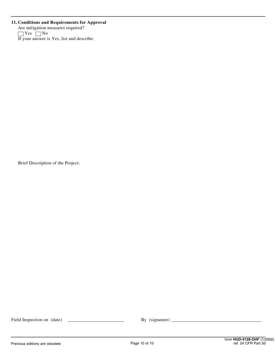 Form HUD-4128 -OHF Environmental Assessment and Compliance Findings for the Related Laws, Page 10