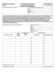 Form HUD-4751 Maintenance Wage Rate Survey