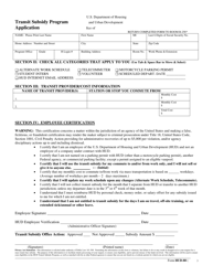 Document preview: Form HUD-80 Transit Subsidy Program Application