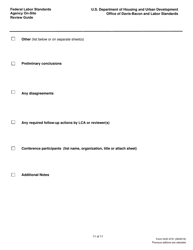 Form HUD-4741 Federal Labor Standards Agency on-Site Monitoring Review Guide, Page 11