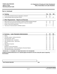 Form HUD-4741 Federal Labor Standards Agency on-Site Monitoring Review Guide, Page 3