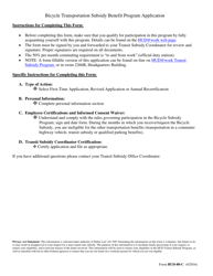Form HUD-80-C Bicycle Transportation Subsidy Benefit Program Application, Page 2