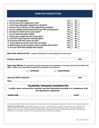 Form HUD-25229 Work-At-Home Self-certification Safety Checklist, Page 2
