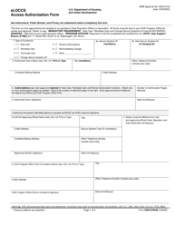 Form HUD-27054E &quot;Eloccs Access Authorization Form&quot;