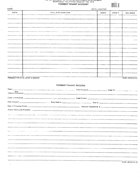 Form HUD-2712 Former Tenant Account