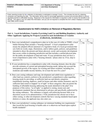 Form HUD-27300 Questionnaire for Hud&#039;s Initiative on Removal of Regulatory Barriers