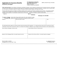 Document preview: Form HUD-2747 Application for Insurance Benefits - Multifamily Mortgage