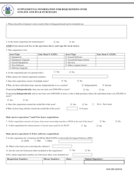 Document preview: Form HUD-283 Supplemental Information for Requisitions Over $250,000 and Bulk Purchases
