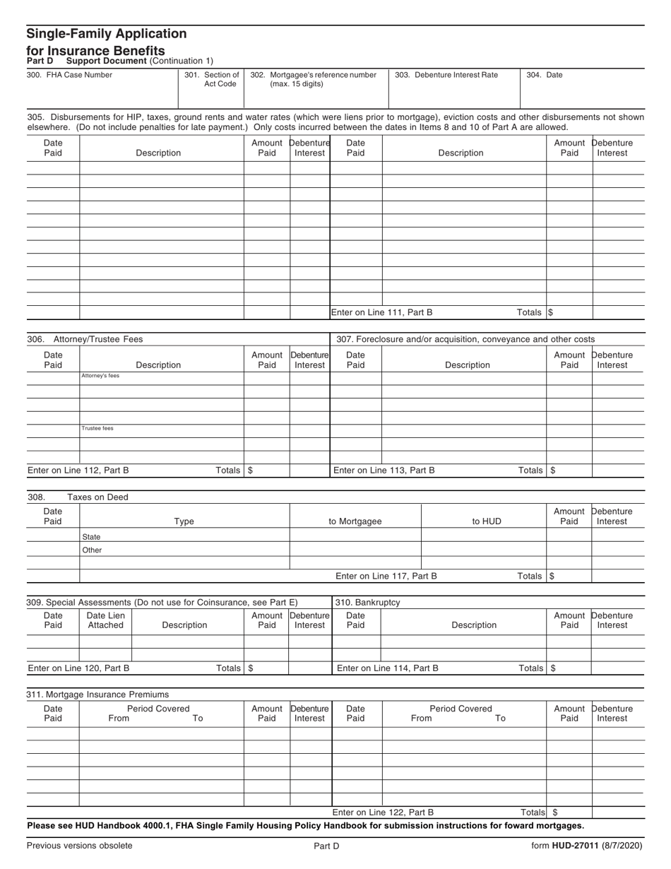 Form HUD-27011 Single-Family Application for Insurance Benefits, Page 6