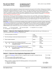 Document preview: Form HUD-2994-A You Are Our Client Grant Applicant Survey