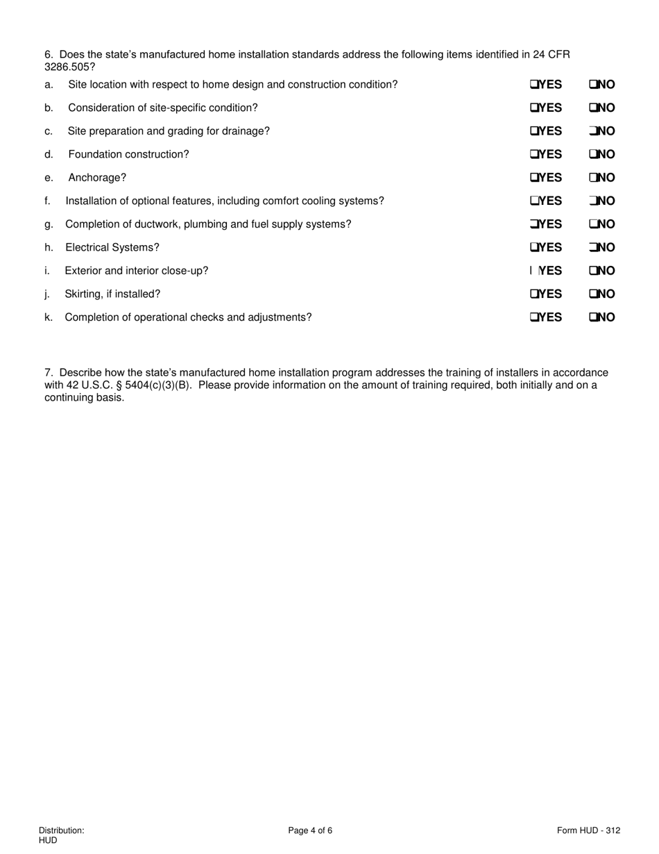Form HUD-312 Certification Form - State Installation Program, Page 4