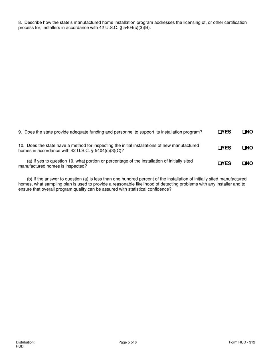 Form HUD-312 Certification Form - State Installation Program, Page 5