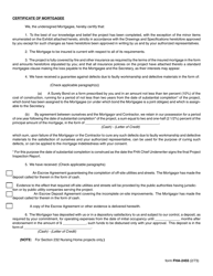 Form FHA-2455 Request for Endorsement of Credit Instrument Certificate of Mortgagee, Mortgagor and General Contractor (For Insurance Upon Completion Only), Page 2