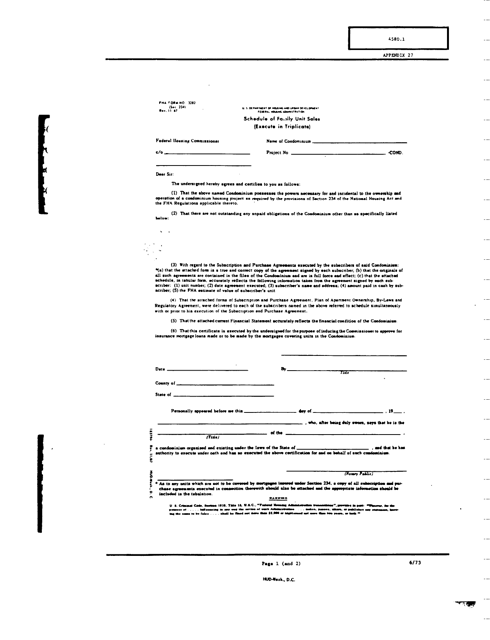 Form FHA-3282 Appendix 27  Printable Pdf