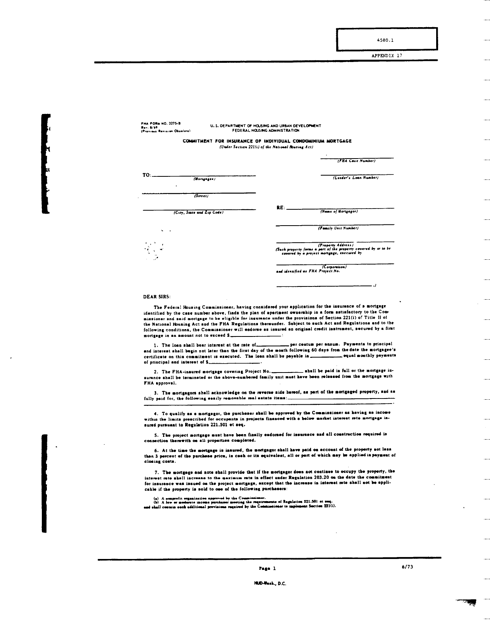 Form FHA-3275-B Appendix 17  Printable Pdf