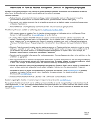 Form HUD-69 Records Management Checklist for Separating Employees, Page 2